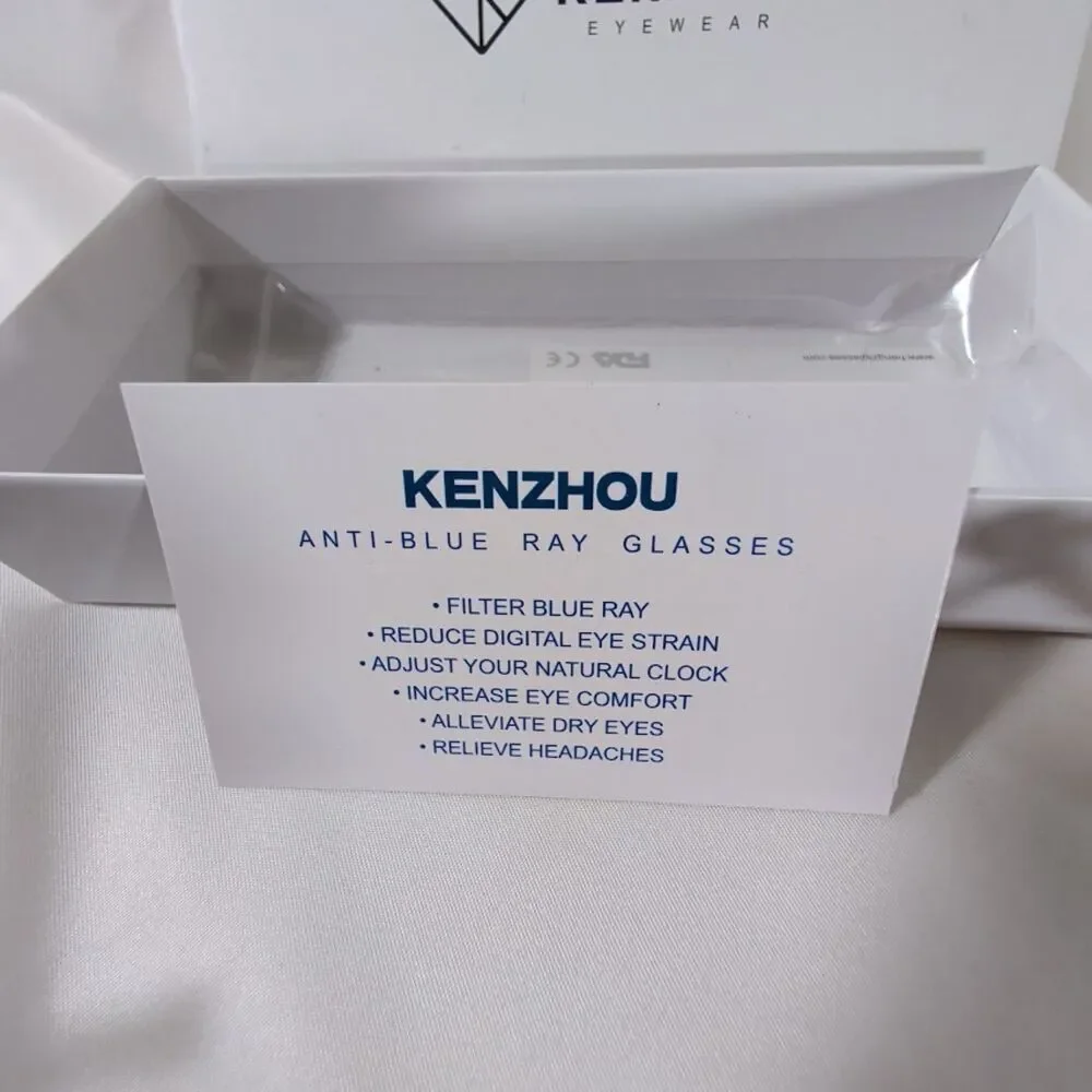 Kenzhou Blue Light Blocking Computer Glasses 2 Pair Set w Box